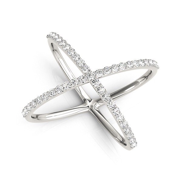 Fashion X Ring With Lab Grown Diamonds